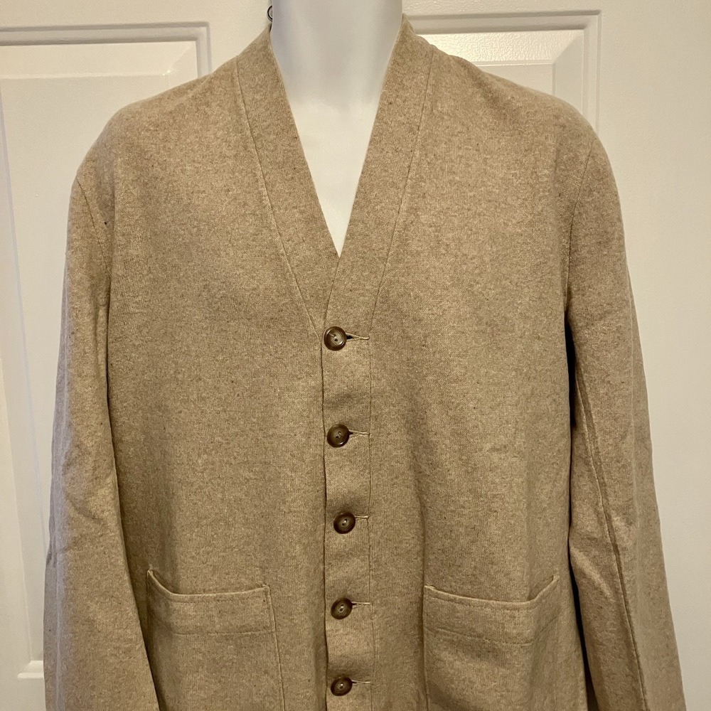 Vintage Robert‎ Bruce Squire Sz Large 44 Wool Cardigan Sweater V Neck Men's